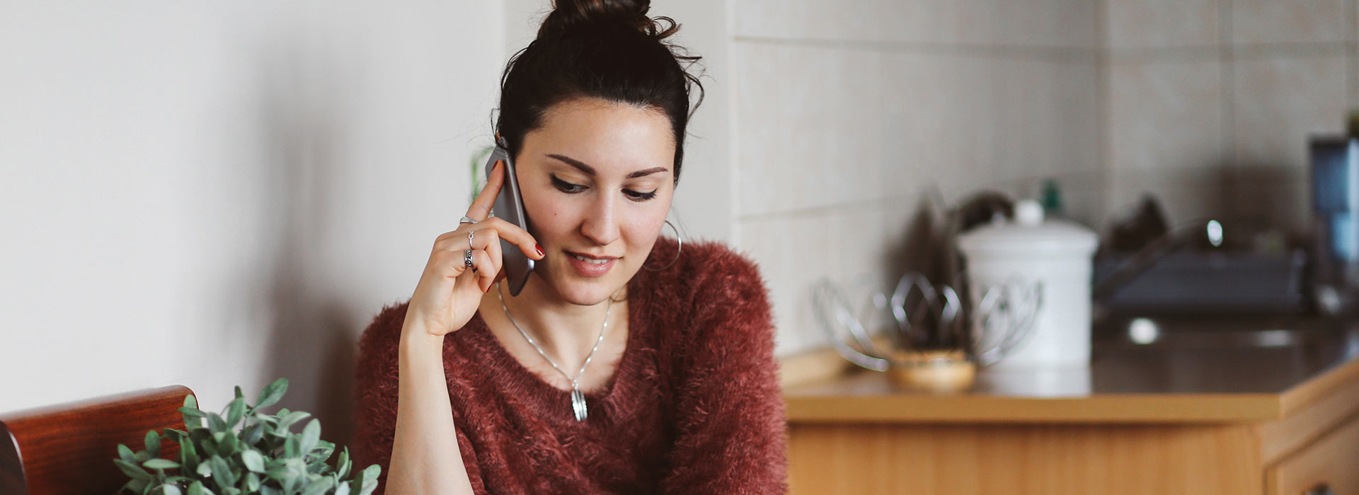 Woman talking on phone